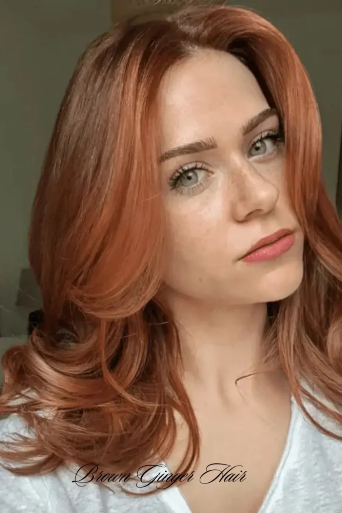 Brown Ginger with Face-Framing Highlights