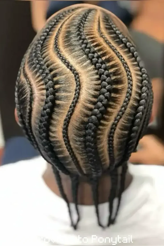 Cornrows into Ponytail