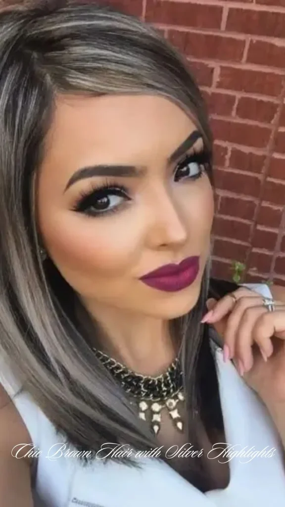 Icy Silver Highlights on Medium Brown