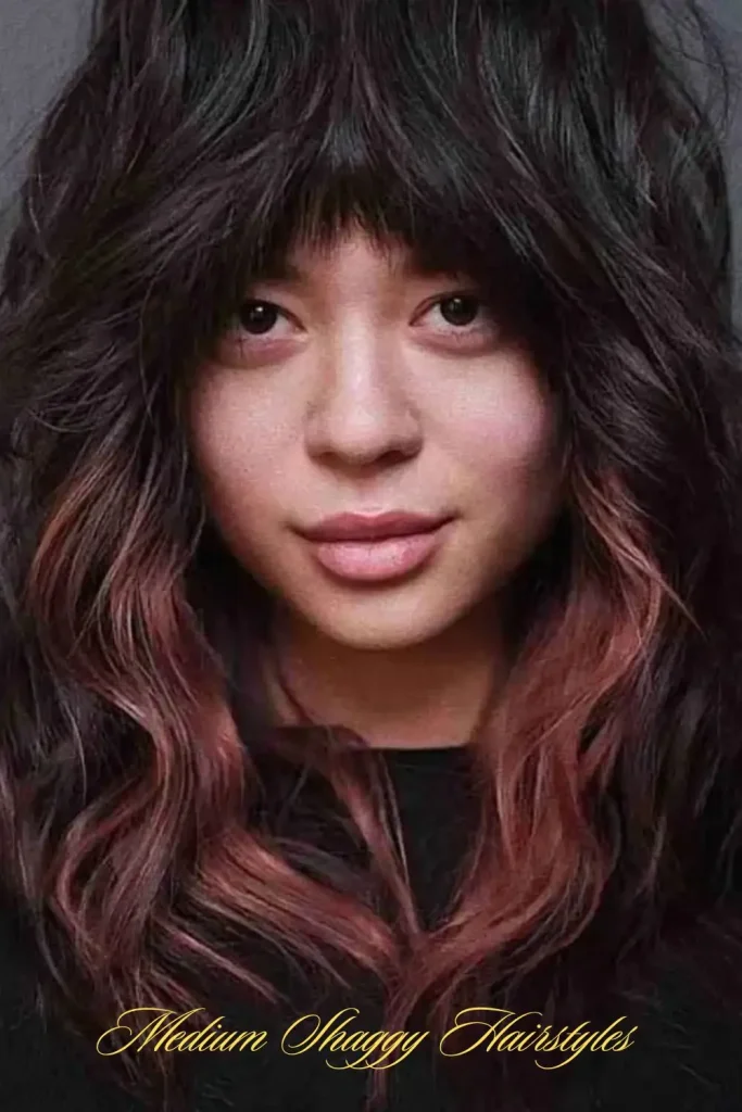 Medium Shag with Curtain Bangs