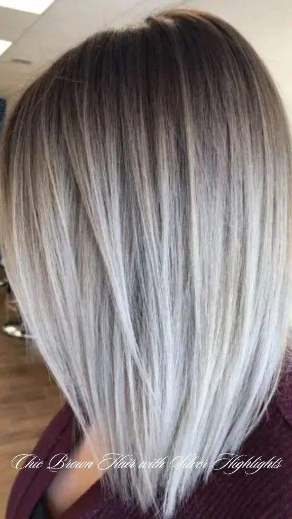 Silver Highlights on Curly Brown Hair