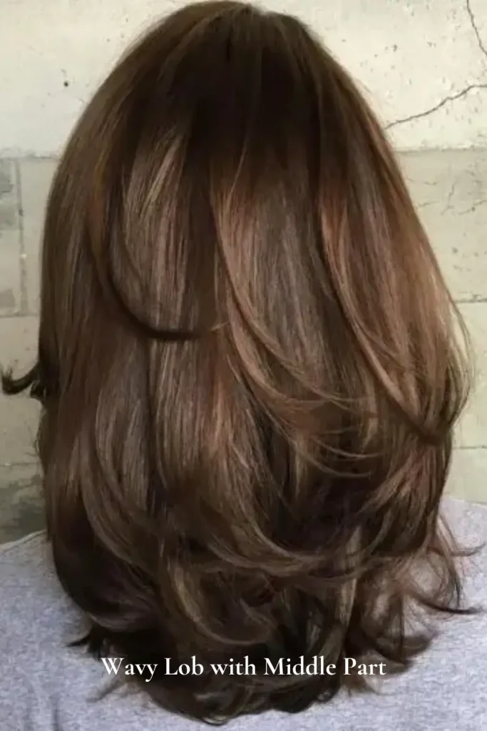 Wavy Lob with Middle Part