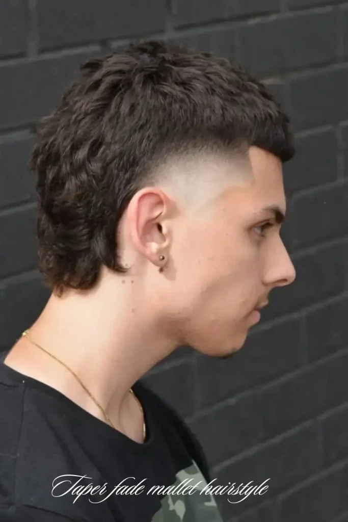 Curly Taper Fade Mullet