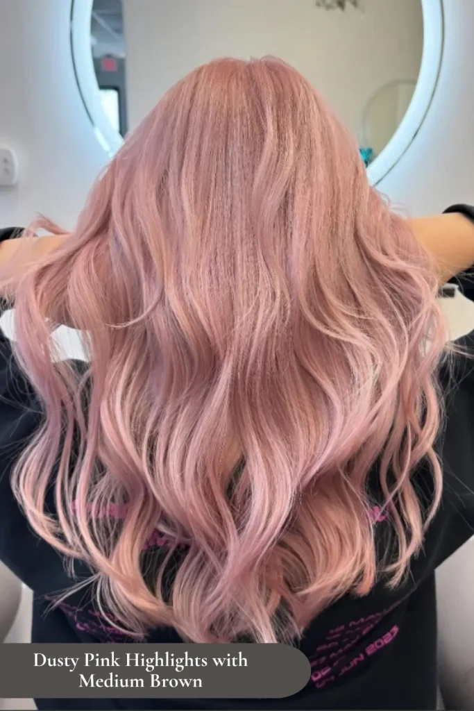 Dusty Pink Highlights with Medium Brown