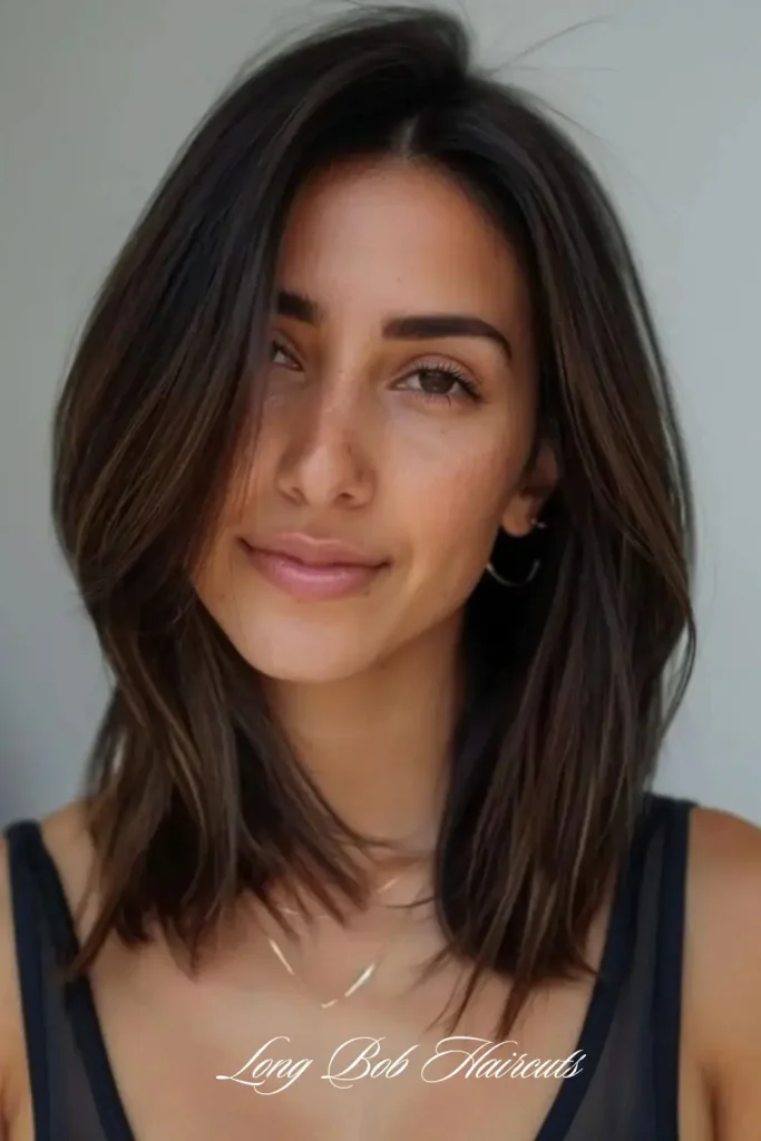 Layered Lob with Side Bangs