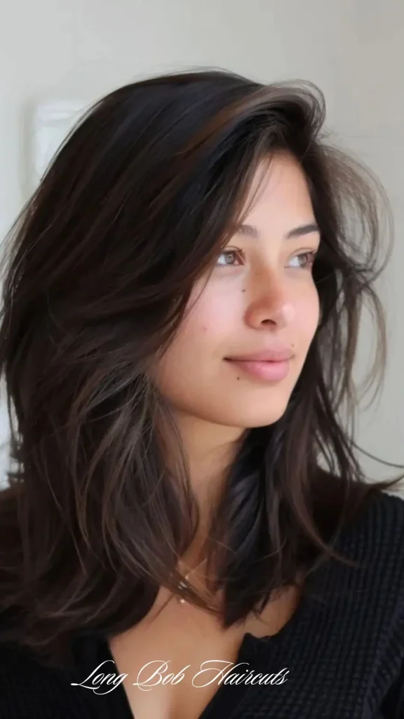 Lob with Curtain Bangs
