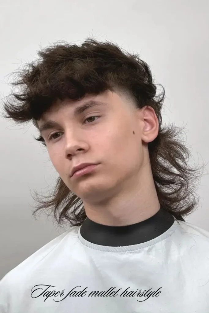 Textured Taper Fade Mullet