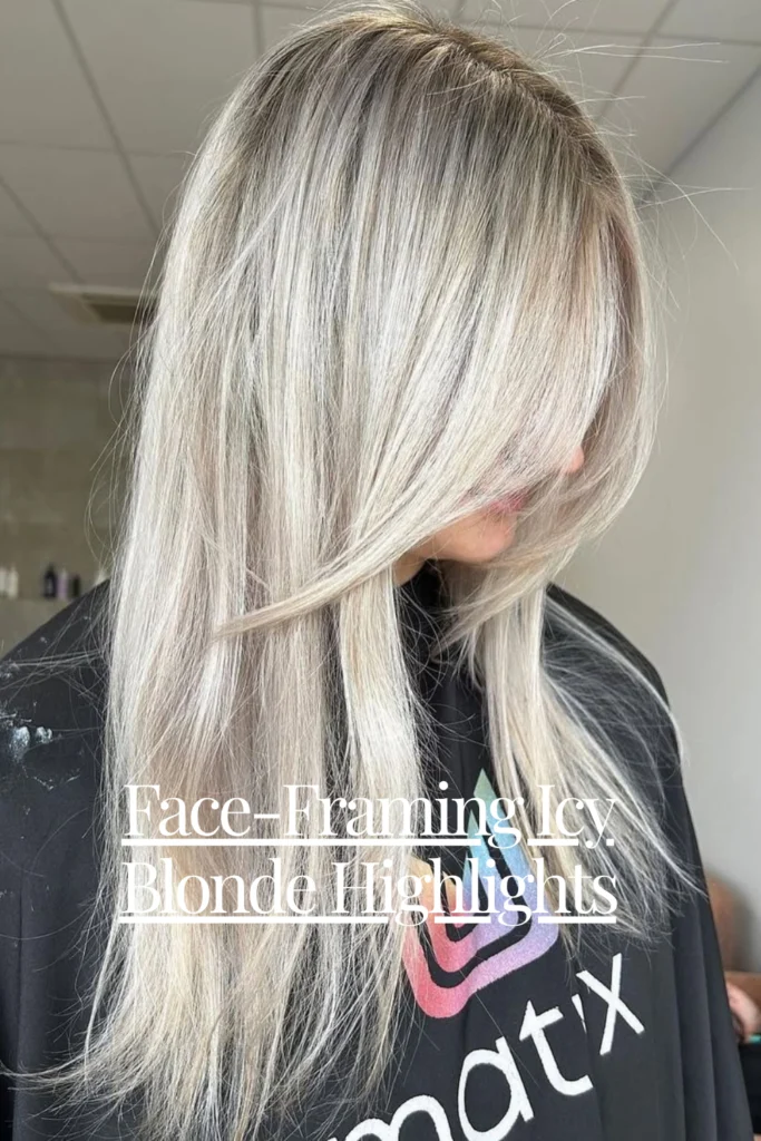 Face-Framing Icy Blonde Highlights