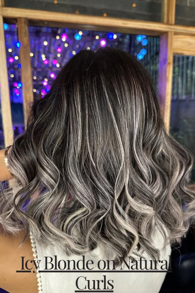 Icy Blonde Highlights on Dark Hair