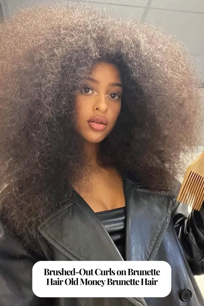 Brushed-Out Curls on Brunette Hair