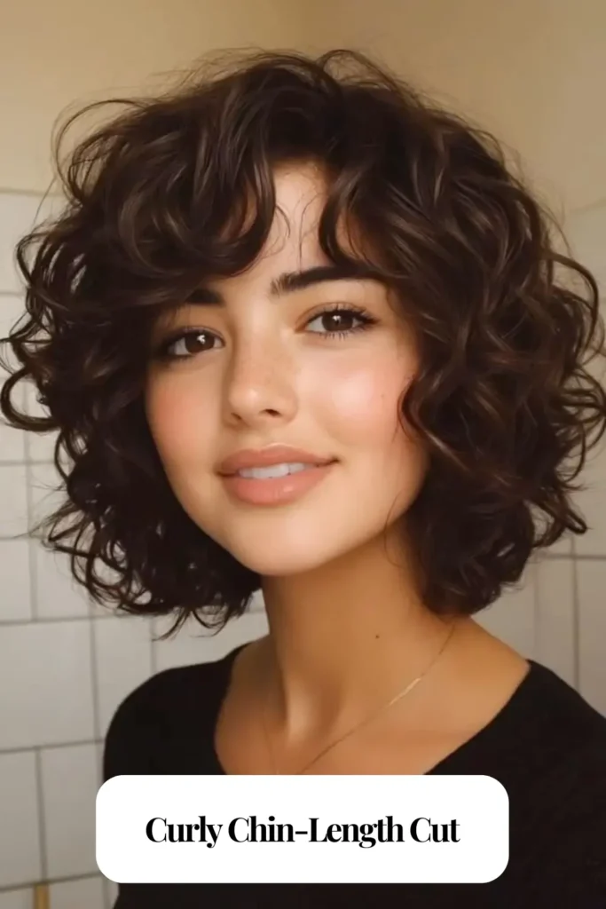Curly Chin-Length Cut