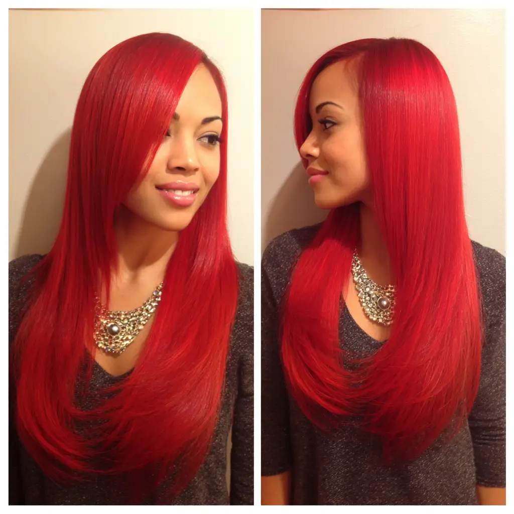 Bright Red Straight Weave