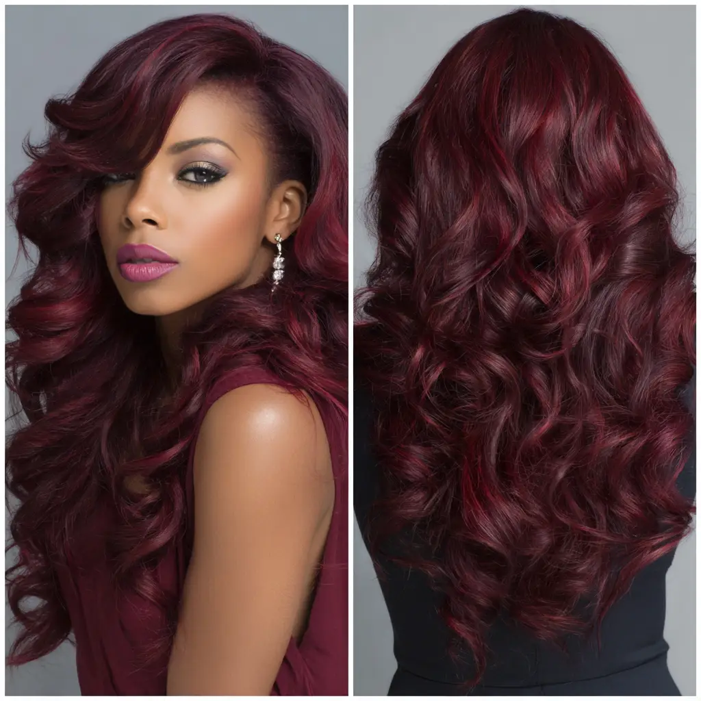 Wine Red Loose Curls