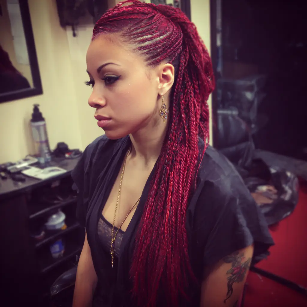 Red Micro Braided Weave