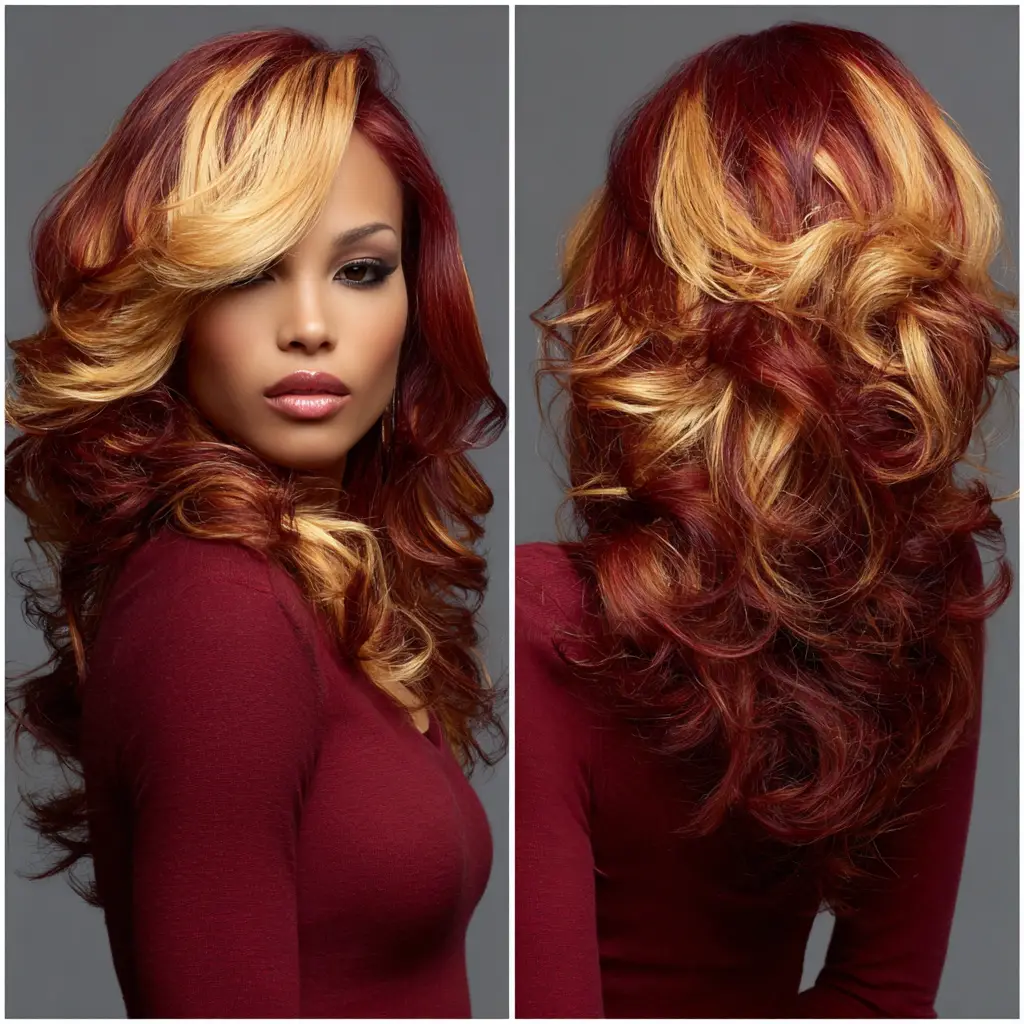 Red Weave with Blonde Tips