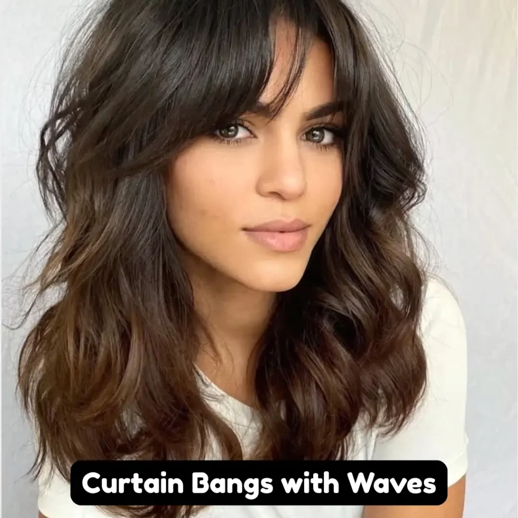 Curtain Bangs with Waves