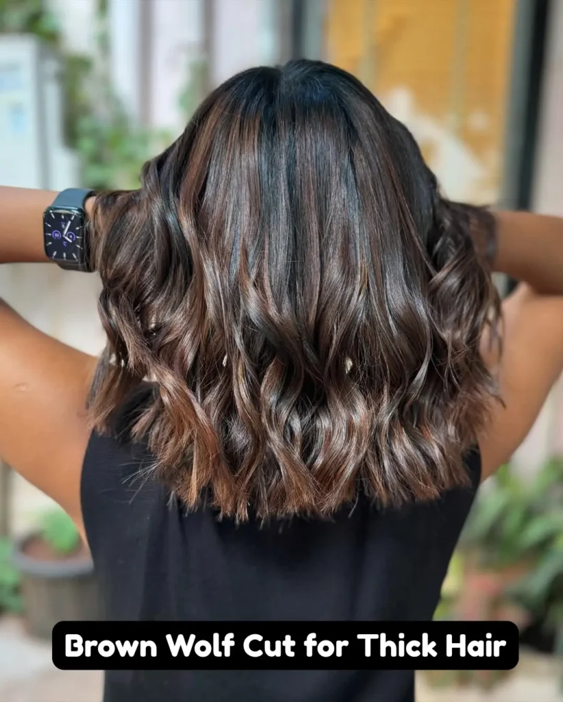 Espresso Brown Wolf Cut for Thick Hair