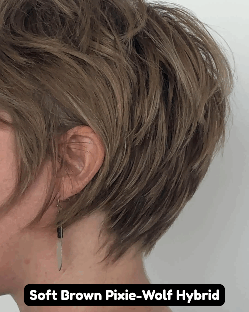 Soft Brown Pixie-Wolf Hybrid