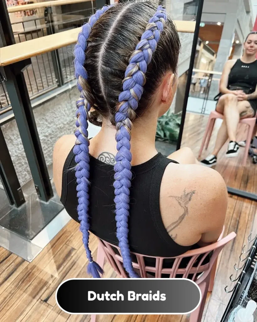 Dutch Braids with Neon Extensions