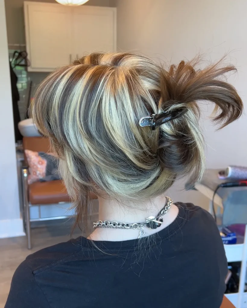 Chunky Highlights in a High Ponytail
