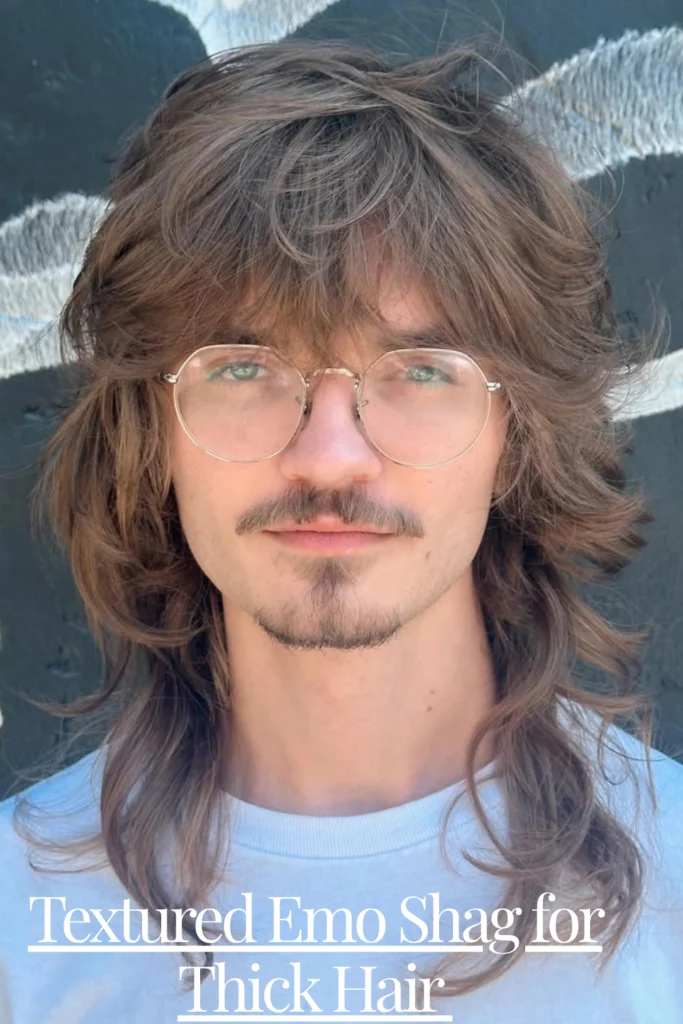 Textured Emo Shag for Thick Hair – full drama
