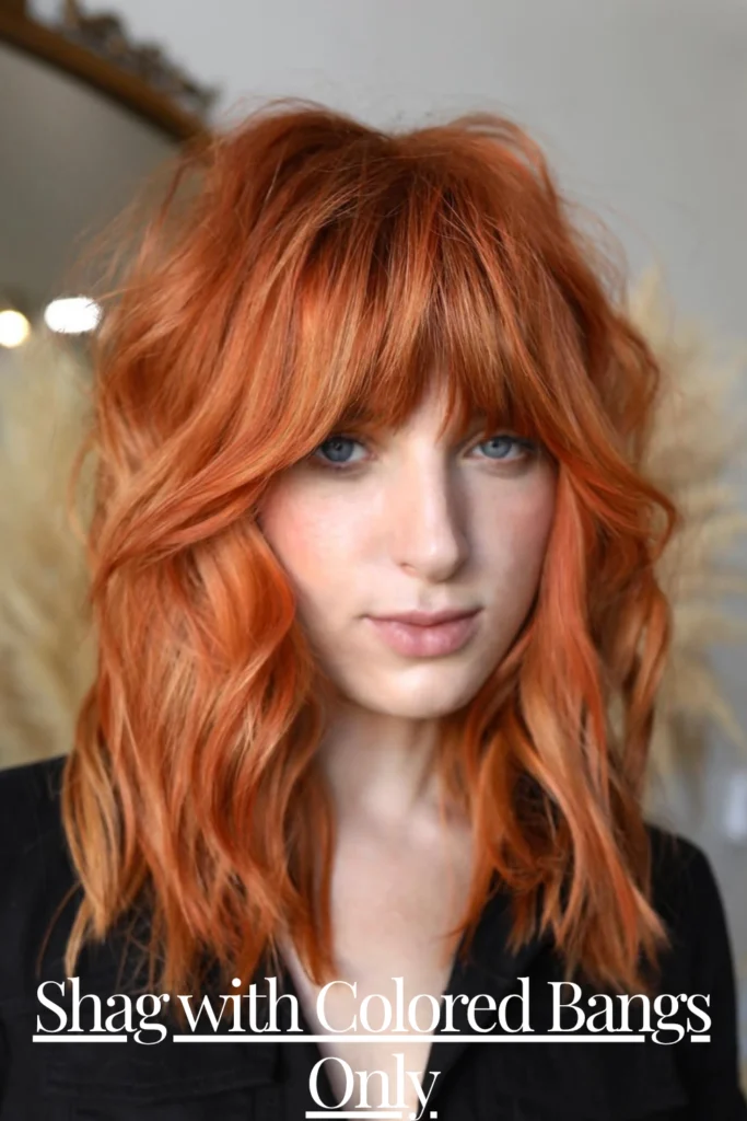 Shag with Colored Bangs Only – expressive fringe