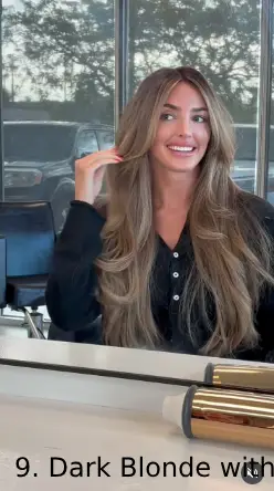 9. Dark Blonde with Face-Framing Highlights