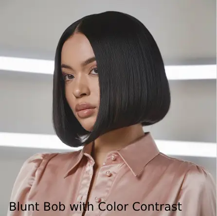 Blunt Bob with Color Contrast