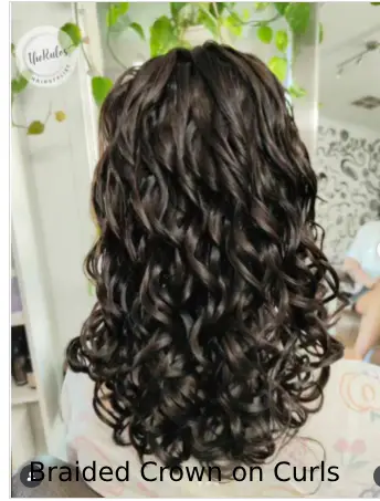 Braided Crown on Curls