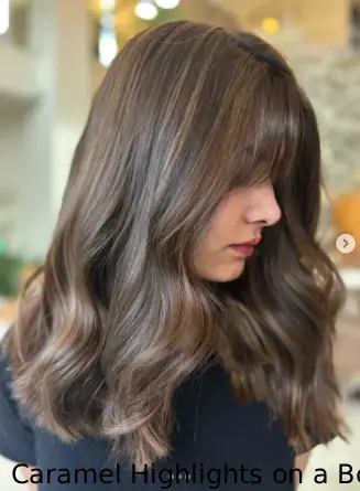 Caramel Highlights on a Bob Cut
