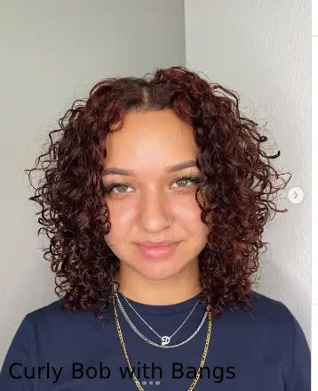 Curly Bob with Bangs