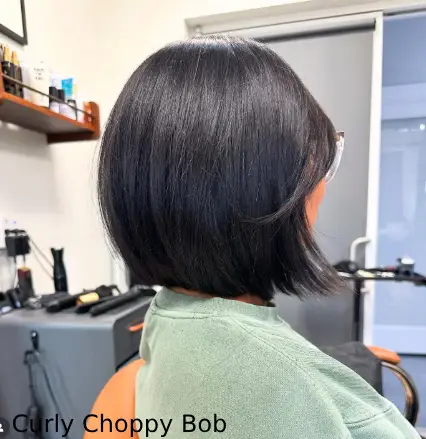 Curly Choppy Bob