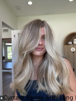  Curtain Bangs with Long Layers