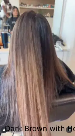  Dark Brown with Honey Highlights