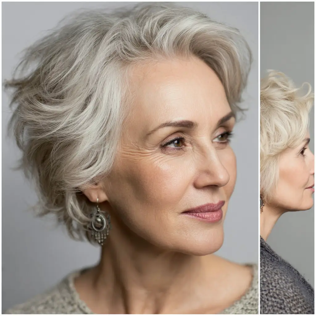 Gray Pixie with Volume