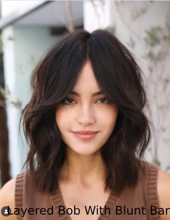 Layered Bob With Blunt Bangs