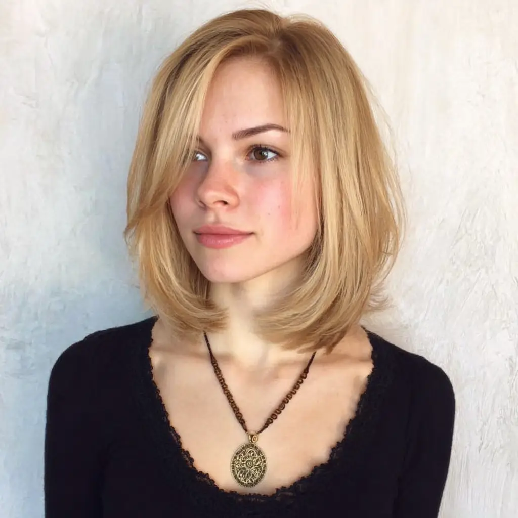 Layered Mid-Length Hair With Highlights