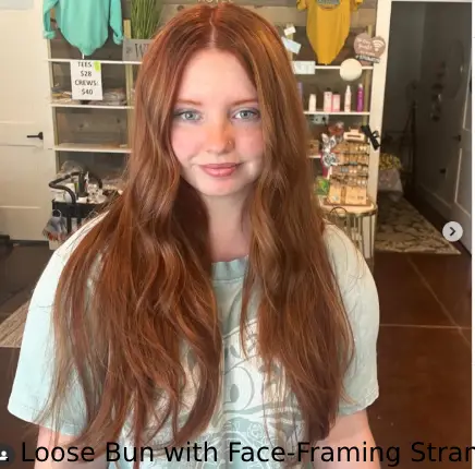 . Loose Bun with Face-Framing Strands