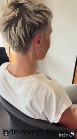 Side-Swept Blonde Pixie
