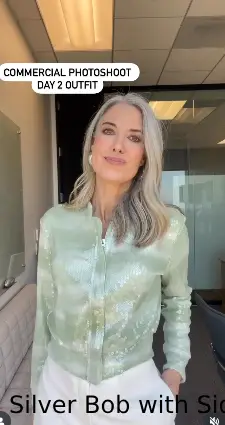 Silver Bob with Side Part
