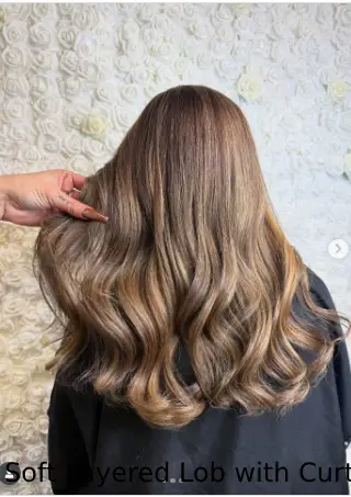 Soft Layered Lob with Curtain Bangs