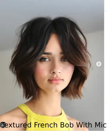 Textured French Bob With Micro Bangs