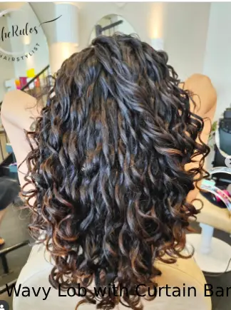 Wavy Lob with Curtain Bangs