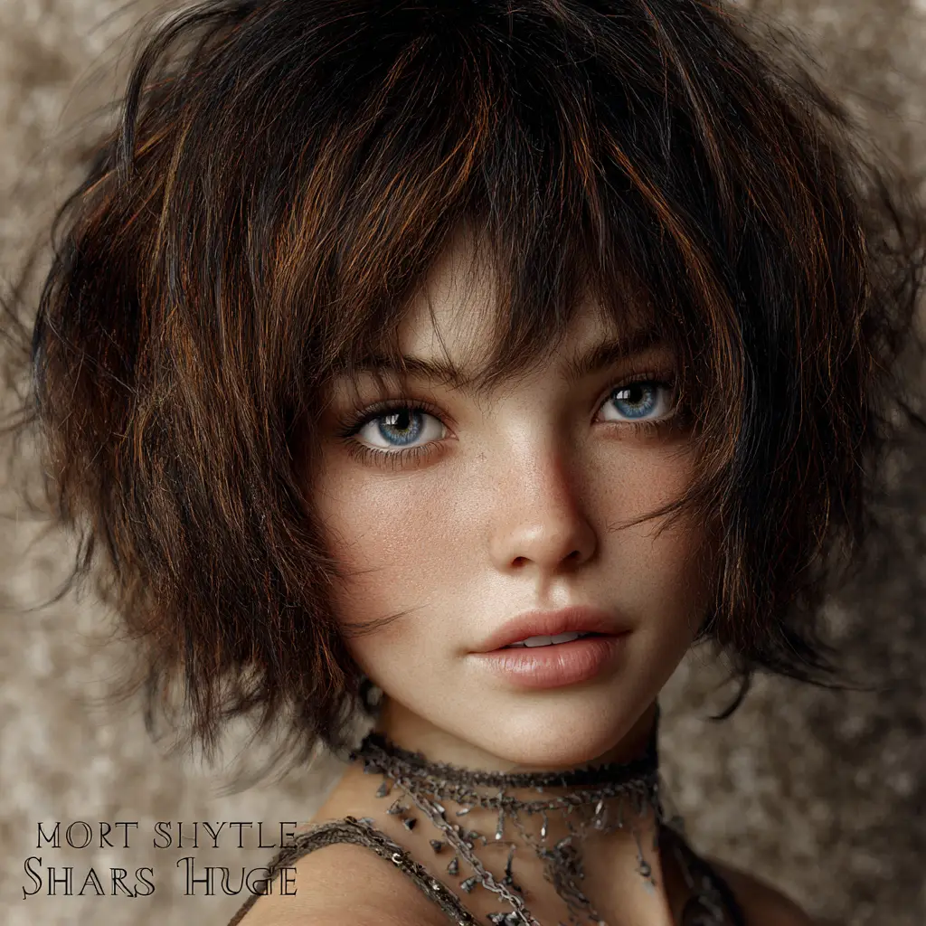 Wavy Shag with Curtain Bangs