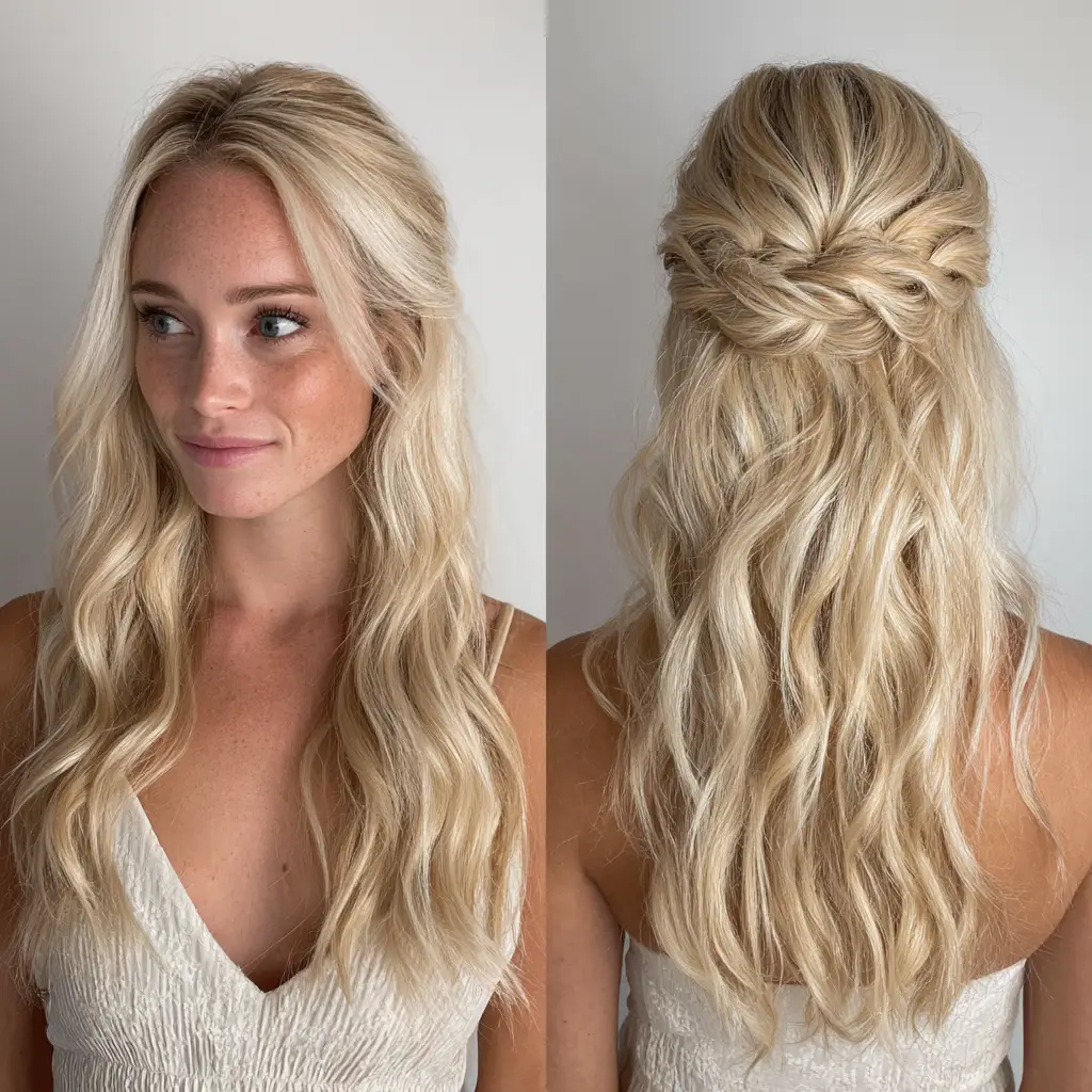 Half-Up Beach Waves – Beach Wave Hair