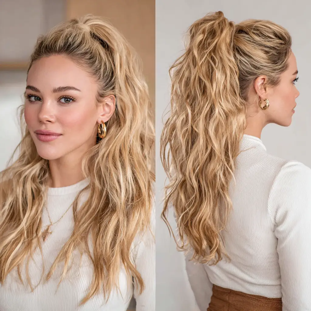 High Wavy Ponytail – Wave Hair Ideas