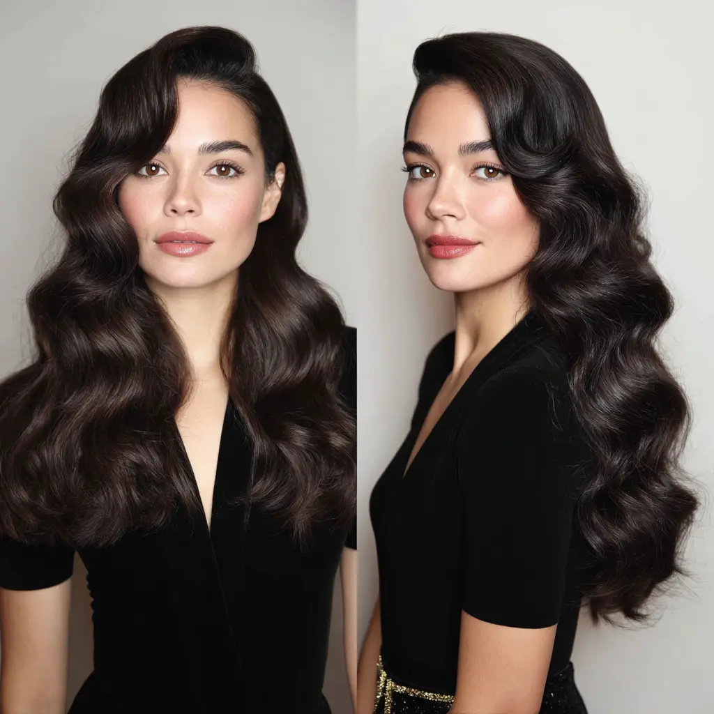 2. Glam Hollywood Waves – Wave Hair Ideas