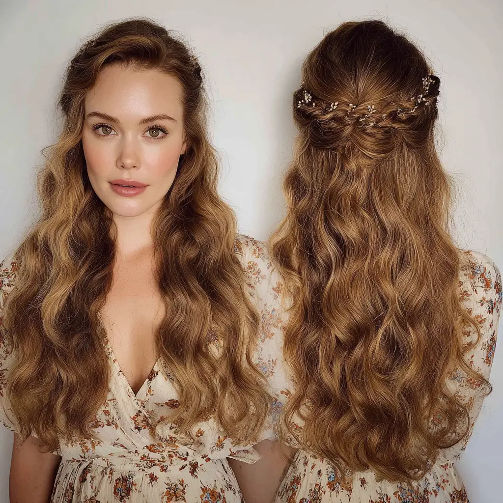 Romantic Half-Up Waves