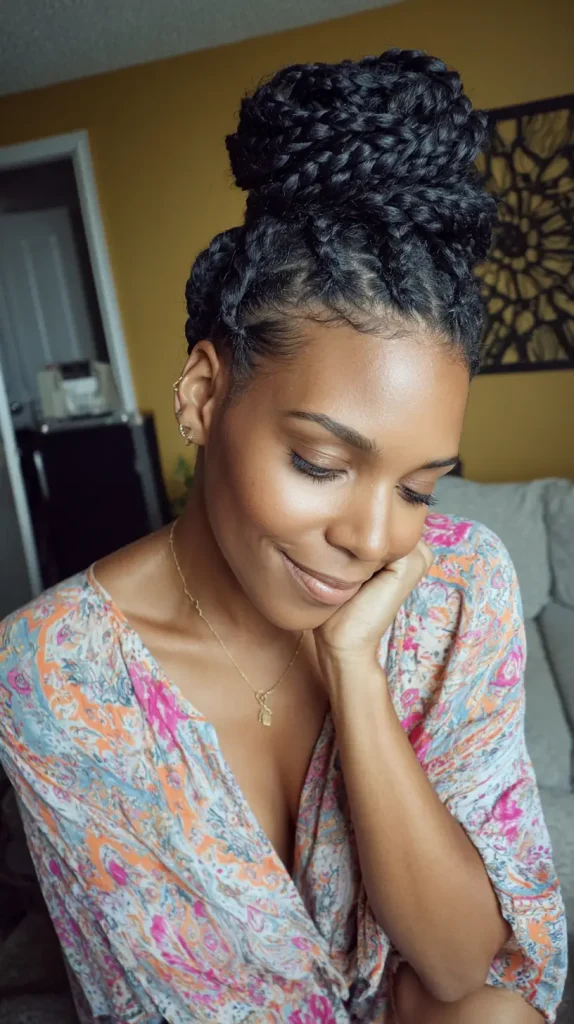 Box Braids Braided Bun
