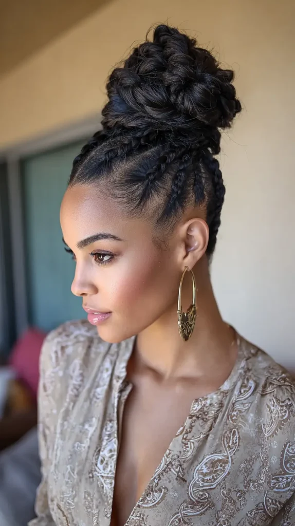 Braided Bun with Box Braids